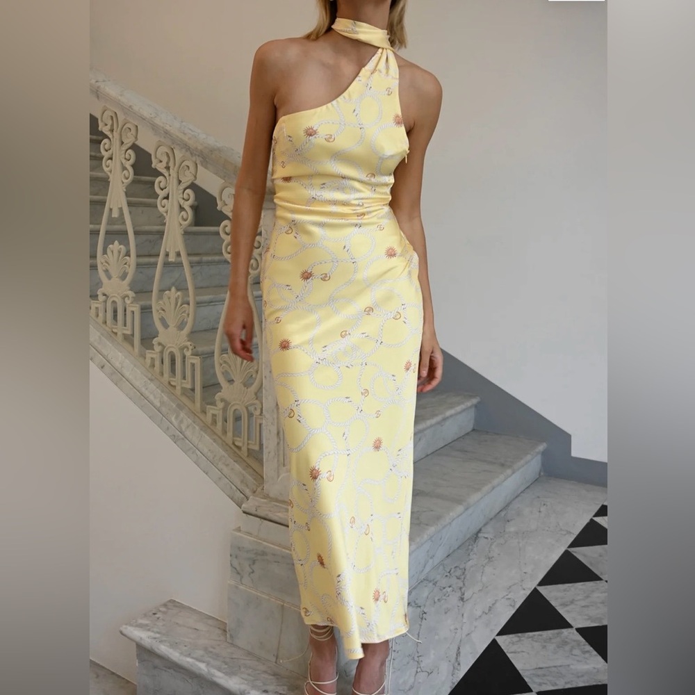 NWT Yellow the Label Hendricks Yellow Maxi Dress - Yellow Rope Print